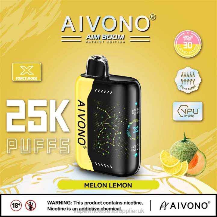 Aivono AIM BOOM 25000 Melon Lemon - LRB4348 Vape Wholesale Birmingham