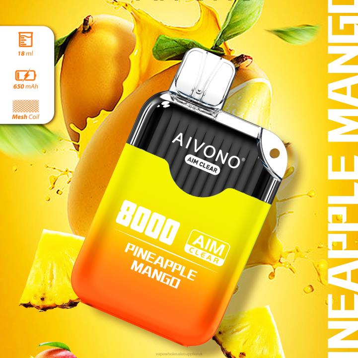 Aivono AIM CLEAR 8000 Pineapple Mango - LRB4209 Vape Wholesale Supplier