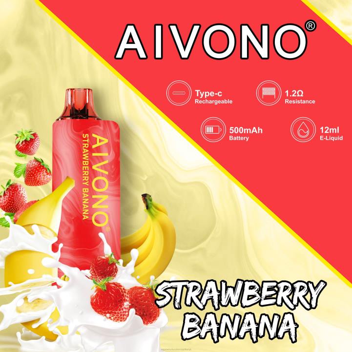 Aivono AIM GUN 7000 Strawberry Banana - LRB4107 Electronic Cigarette Wholesale