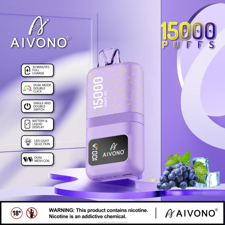 Aivono AIM magic 15000 Grape Ice - LRB460 Vape Wholesale Birmingham