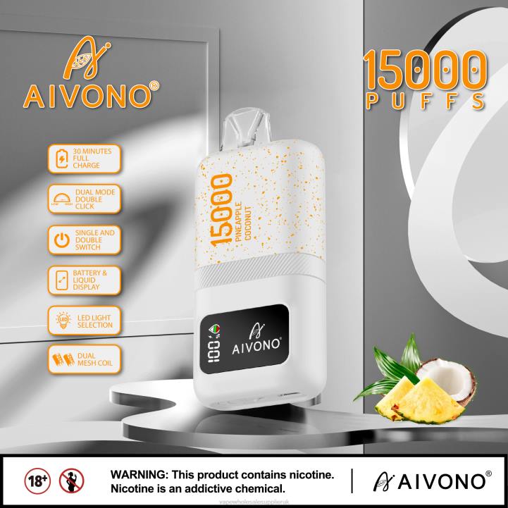 Aivono AIM magic 15000 Pineapple Coconut - LRB472 Vape UK Wholesale