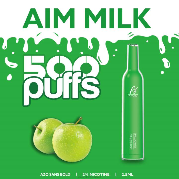 Aivono AIM MILK 500 Sour Apple - LRB4267 Vape Wholesale Birmingham