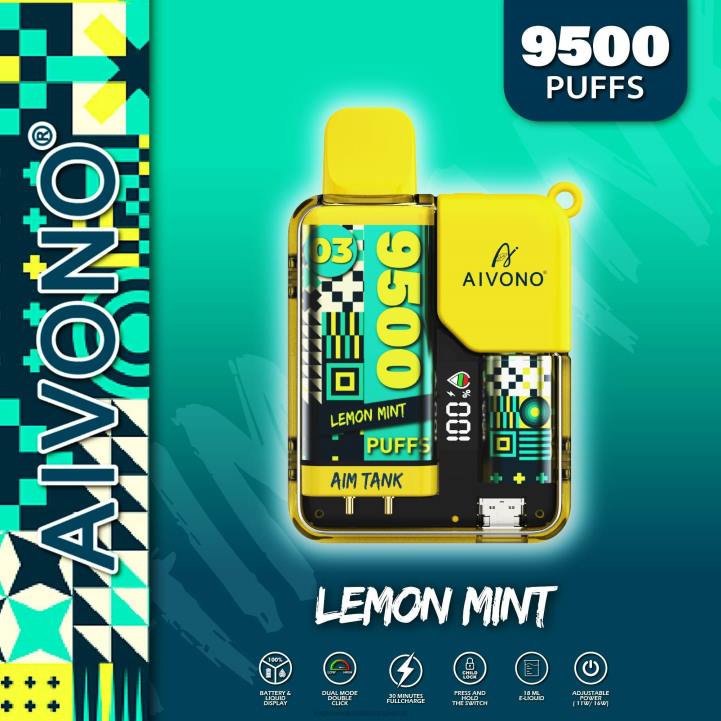 Aivono AIM TANK 9500 Lemon Mint - LRB435 Electronic Cigarette Wholesale