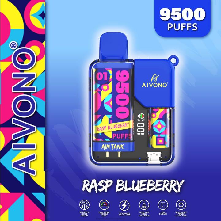 Aivono AIM TANK 9500 Rasp Blueberrry - LRB433 Vape Wholesale Birmingham