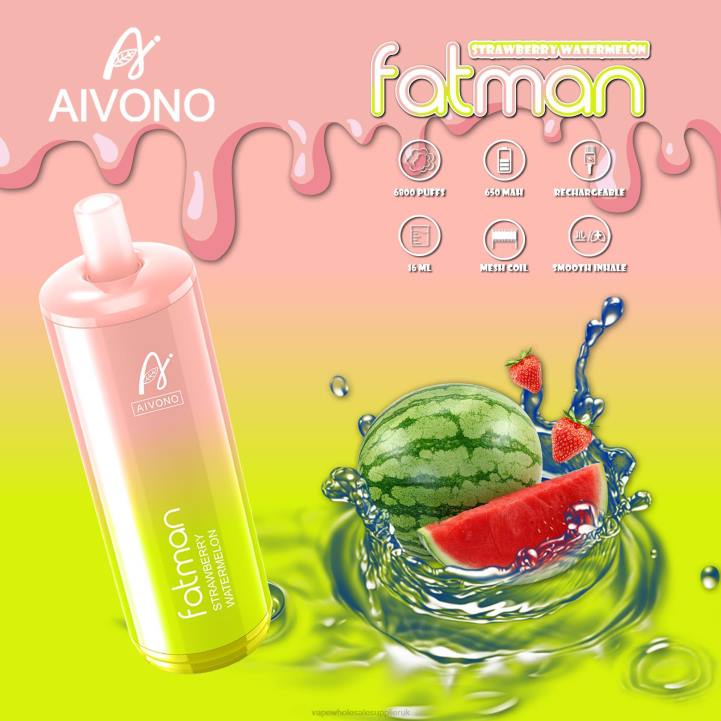 Aivono FATMAN 6800 Strawberry Watermelon - LRB430 Vape Wholesale Supplier UK