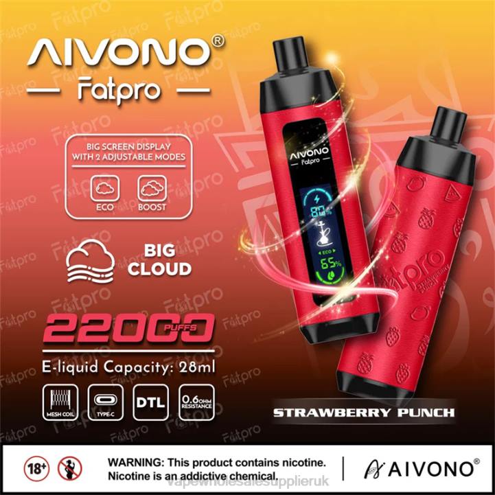 Aivono Fatpro 22000 Strawberry Punch - LRB48 Electronic Cigarette Wholesale