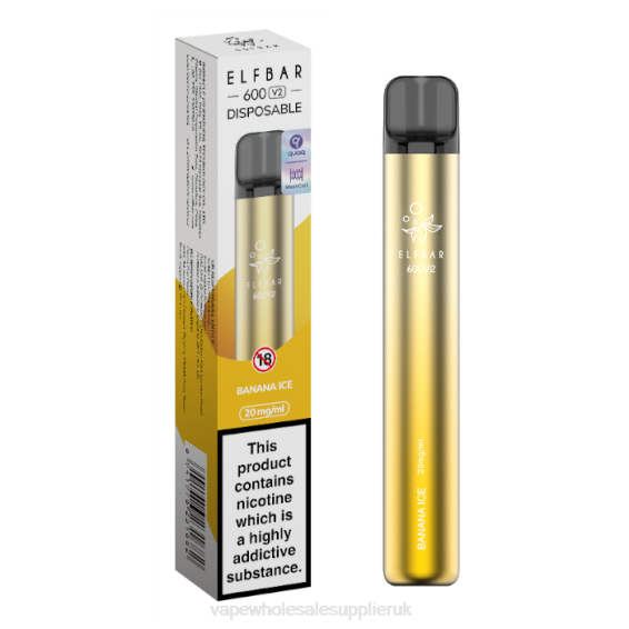 Vape Wholesale Supplier 022N272 | ELFBAR 600V2 Banana Ice 20mg