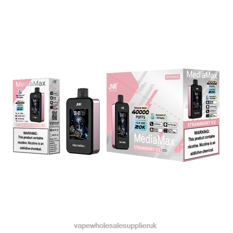 Vape Wholesale Birmingham 26L0V17 - JNR MediaMax 40k Puff Strawberry Ice