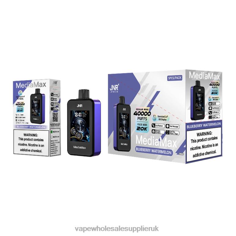 Vape Wholesale Supplies 26L0V12 - JNR MediaMax 40k Puff Blueberry Watermelon