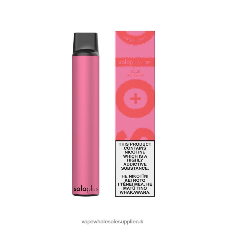 Electronic Cigarette Wholesale 884R035 - Solo Plus Disposable Vape Sour Raspberry