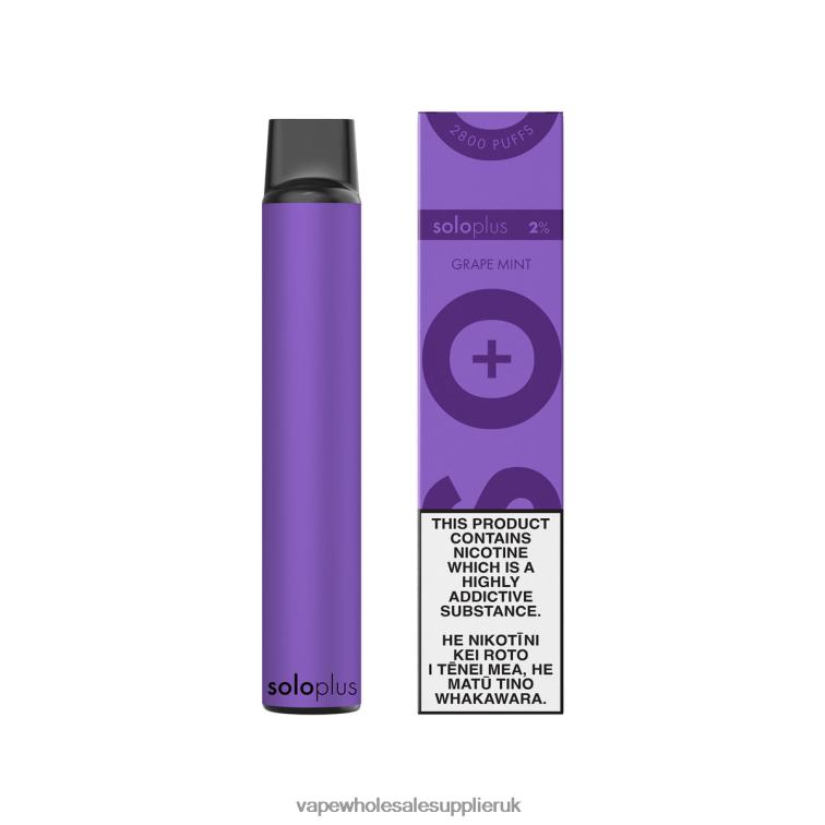 Vape UK Wholesale 884R027 - Solo Plus Disposable Vape Grape Mint