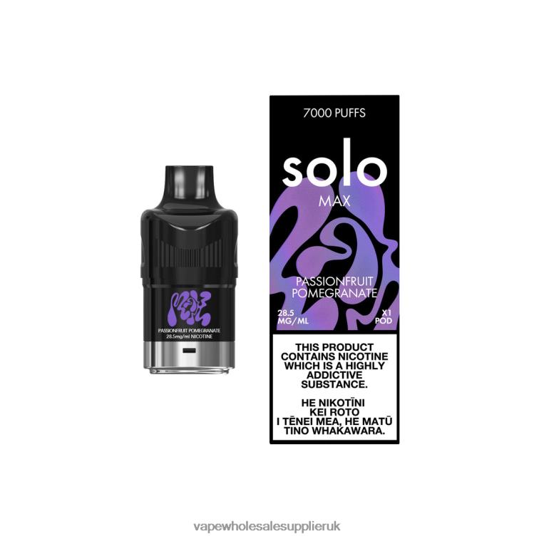 Electronic Cigarette Wholesale 884R089 - Solo MAX Pod Passionfruit Pomegranate