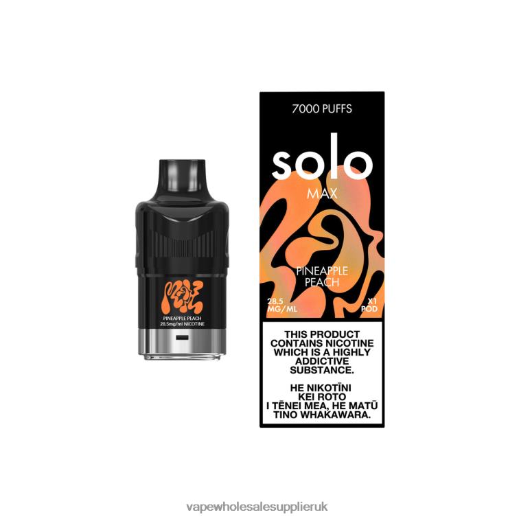 Vape Wholesale Near Me 884R085 - Solo MAX Pod Pineapple Peach